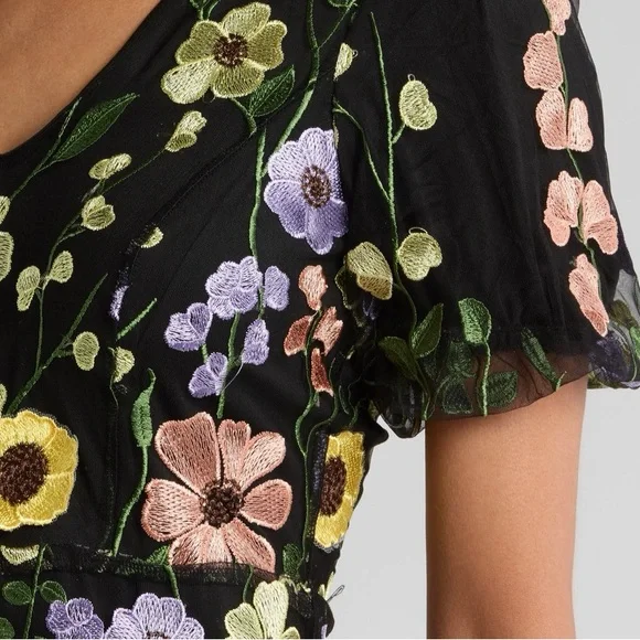 Adelyn Rae Pink and Yellow Puff Sleeve Mini Dress - Picture 5 of 6